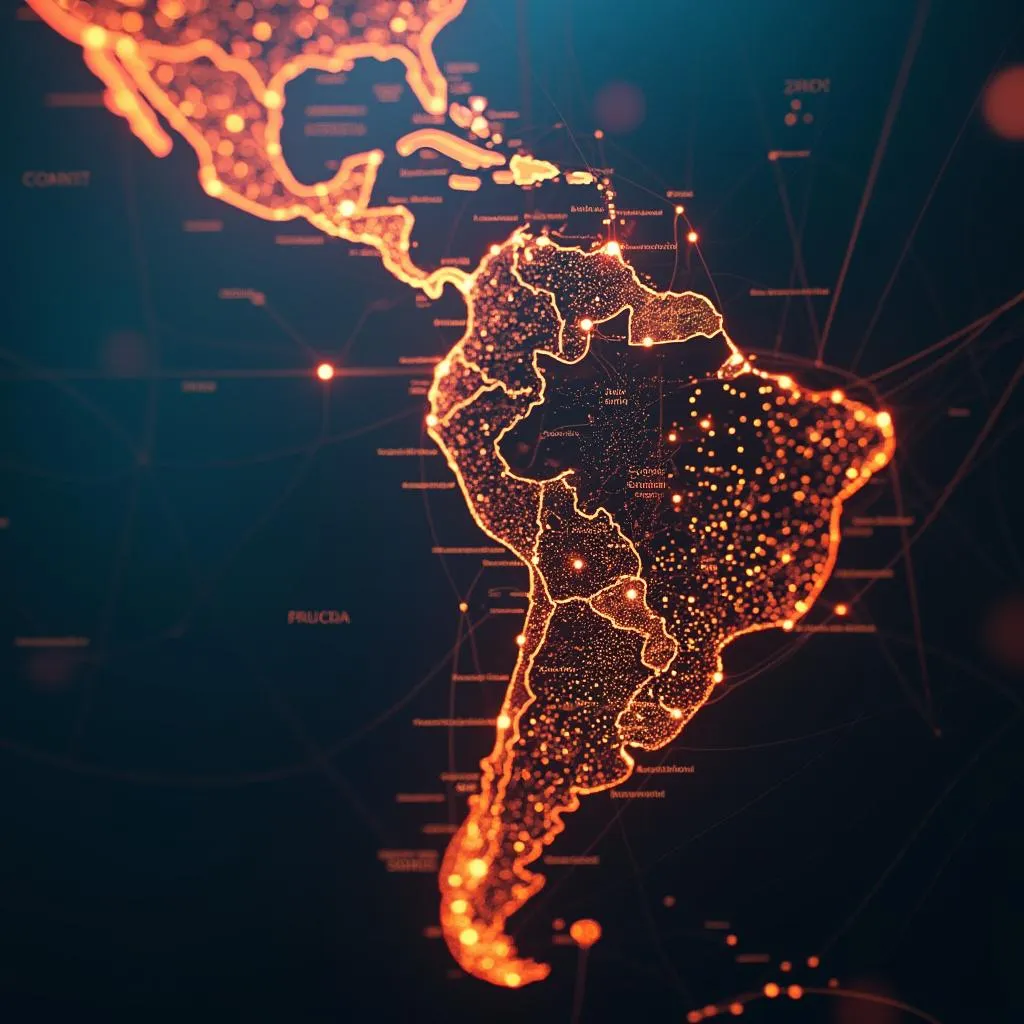Mapa de LatAm con conexiones